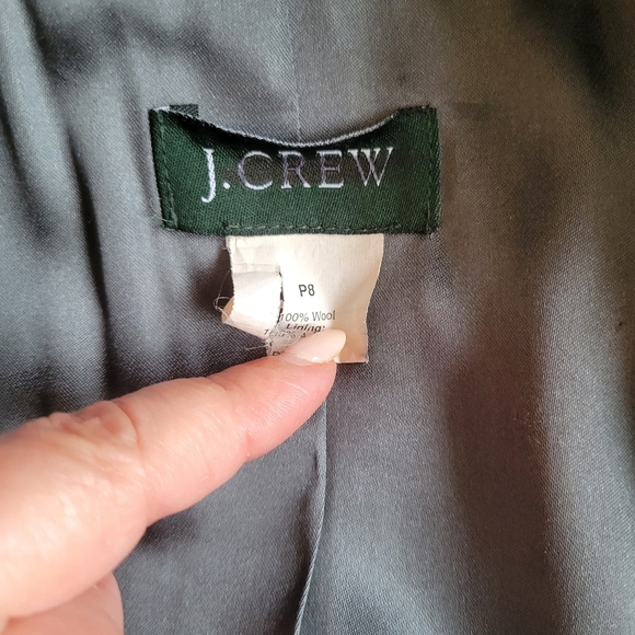 J. Crew Black Wool Ruffle Front Coat Size 8 Petite - Picture 6 of 6